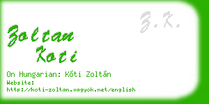 zoltan koti business card